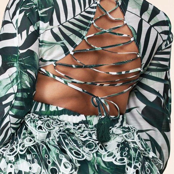 Floral Green Mini Dress - Picture 3 of 3